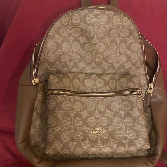 Coach Brown Signature Backpack - Picture 8 of 14